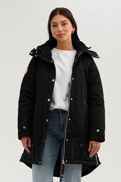 Canada Weather Gear Sherpa Lined Parka Jacket - Black - Womens Parka Jackets - Canada Weather Gear