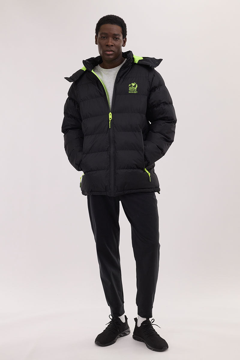 Super Triple Goose Zip Off Sleeve Bomber Jacket - Green