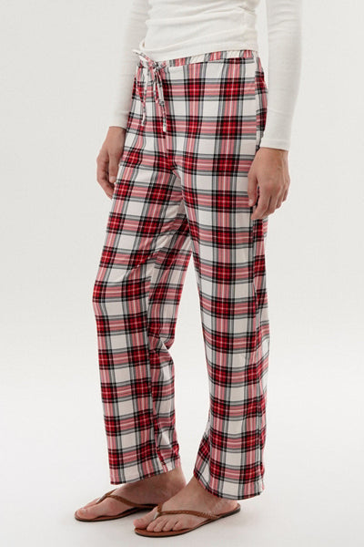 Canada Weather Gear Plaid Wide Leg Pajama Pants - White - Womens Pajamas - Canada Weather Gear