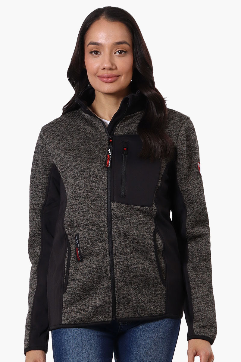 Canada Weather Gear Zip Up Chest Pocket Fleece Lightweight Jacket - Black - Womens Lightweight Jackets - Canada Weather Gear