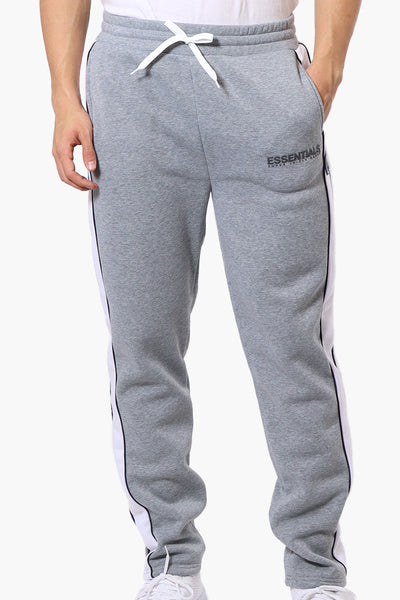 Essentials Super Triple Goose Side Stripe Tie Waist Sweatpants - Grey - Mens Joggers & Sweatpants - Canada Weather Gear