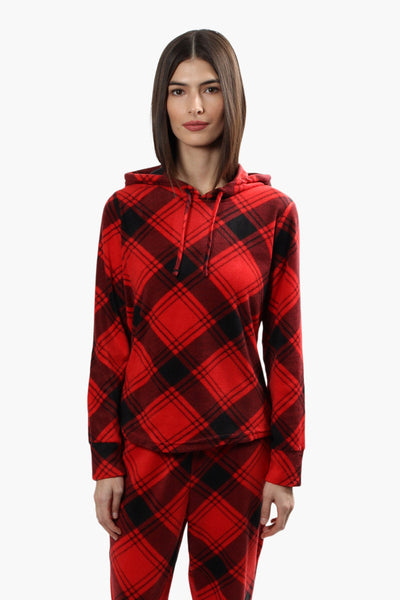 Canada Weather Gear Plush Hooded Pajama Top - Red - Womens Pajamas - Canada Weather Gear