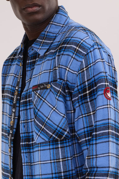 Canada Weather Gear Flannel Button Up Casual Shirt - Blue