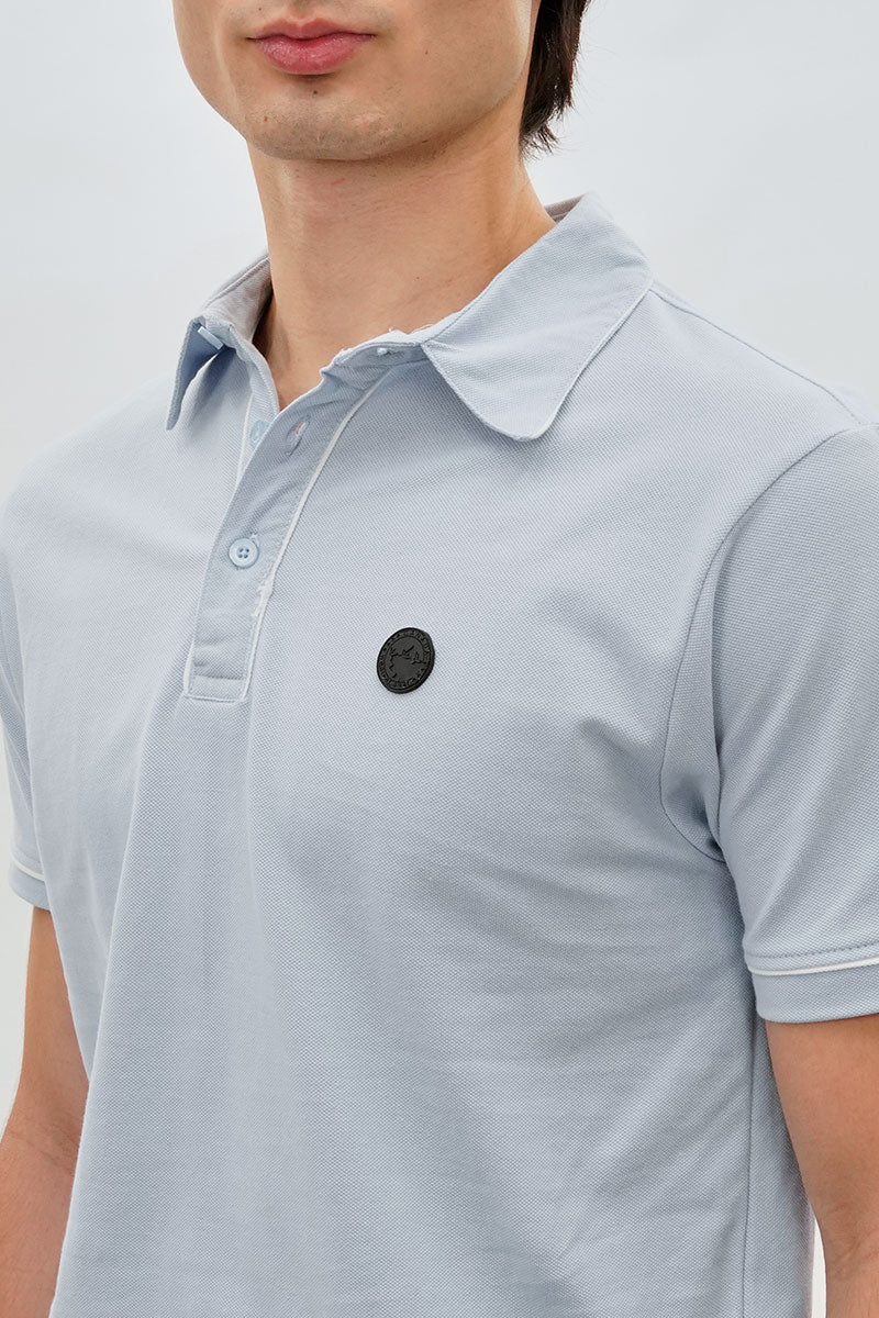 Canada Weather Gear Travel Collection Piping Detail Polo Shirt - Blue - Mens Polo Shirts - Canada Weather Gear
