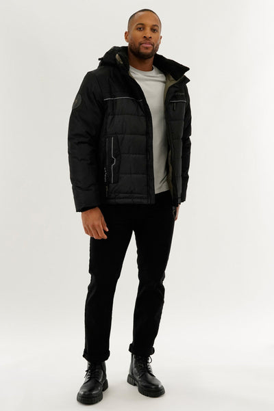 Super Triple Goose Contrast Lining Puffer Bomber Jacket - Olive - Mens Bomber Jackets - Canada Weather Gear
