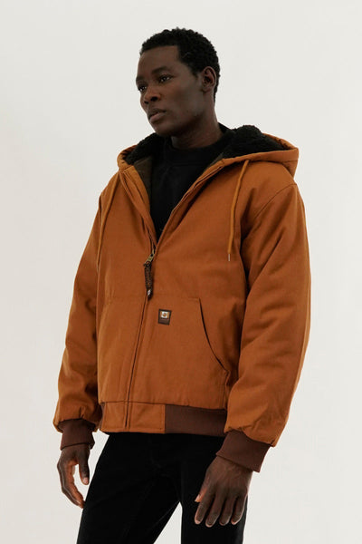 Canada Work Gear Sherpa Lined Bomber Jacket - Caramel - Mens Bomber Jackets - Canada Weather Gear