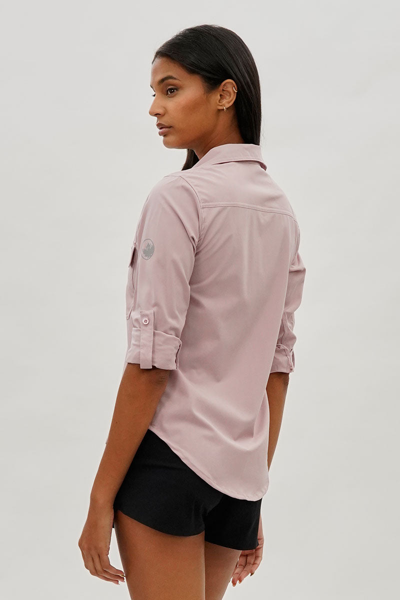 Canada Weather Gear Button Up Ripstop Utility Shirt - Pink - Womens Shirts & Blouses - Canada Weather Gear