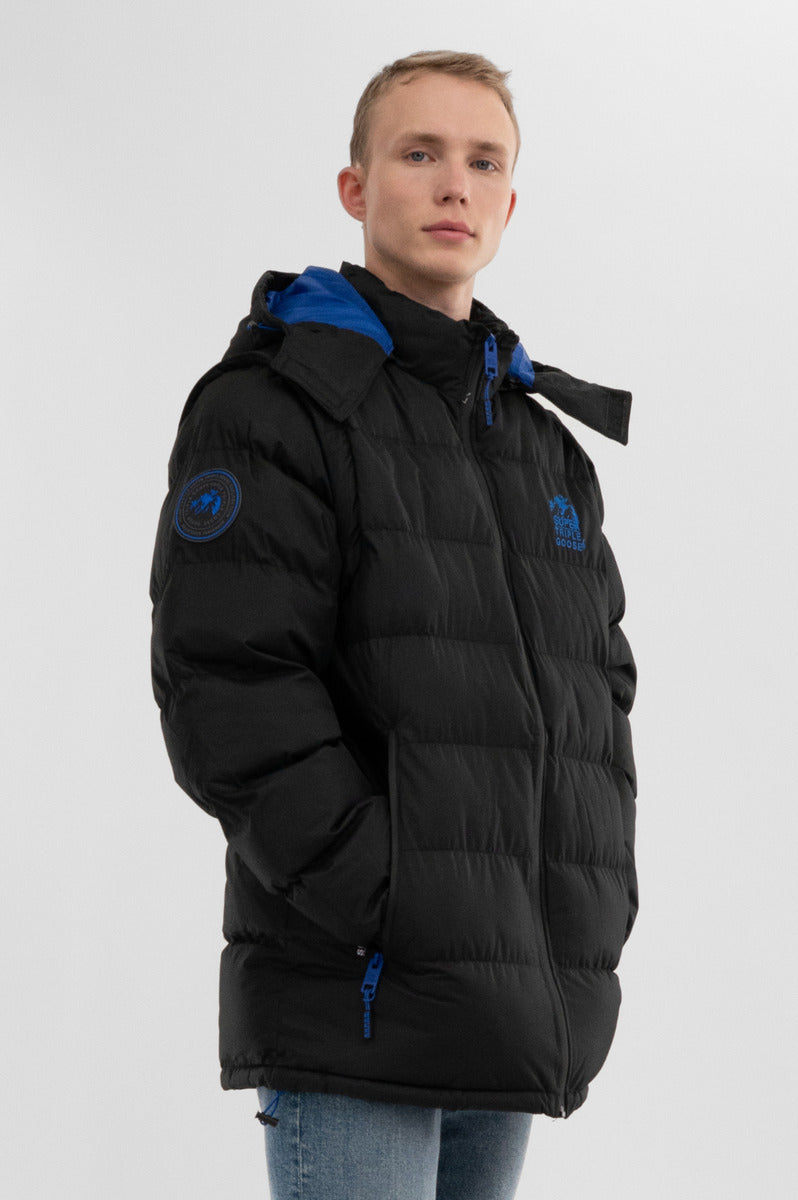 Super Triple Goose Zip Off Sleeve Bomber Jacket - Blue