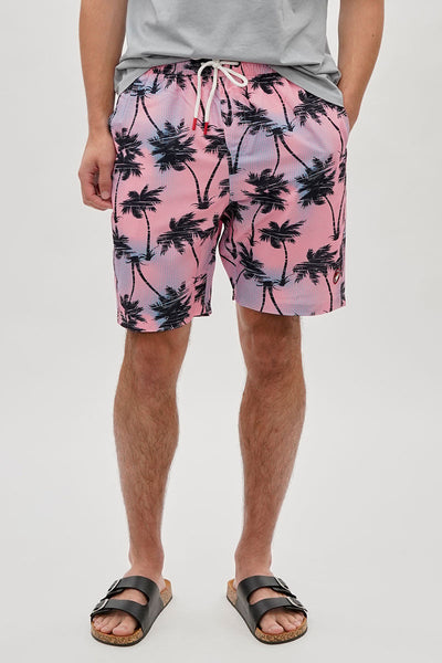 Canada Weather Gear Palm Tee Print Swim Shorts - Pink - Mens Shorts & Capris - Canada Weather Gear