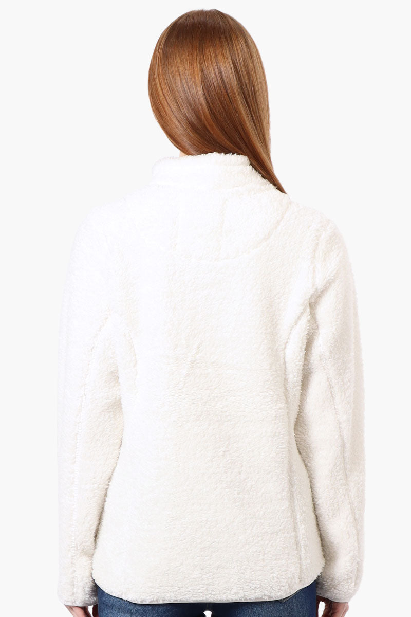 Canada Weather Gear 1/4 Zip Sherpa Pullover Sweater - White - Womens Pullover Sweaters - Canada Weather Gear