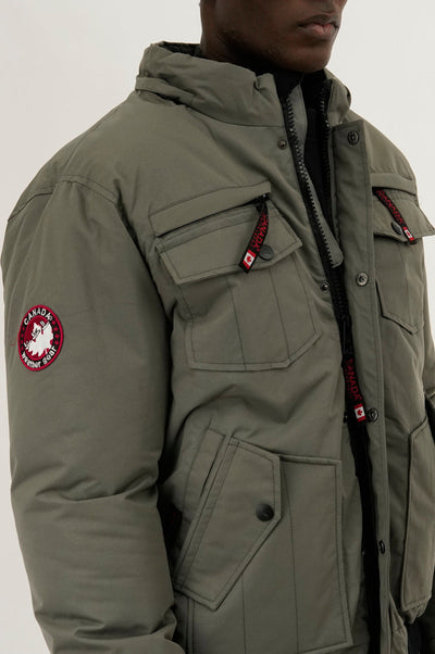 Canada Weather Gear Puffer Bomber Jacket - Grey - Mens Bomber Jackets - Canada Weather Gear