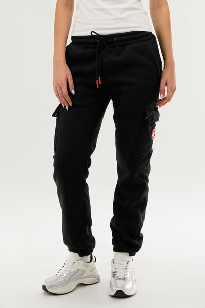 Canada Weather Gear Fleece Cargo Joggers - Black - Womens Joggers & Sweatpants - Canada Weather Gear