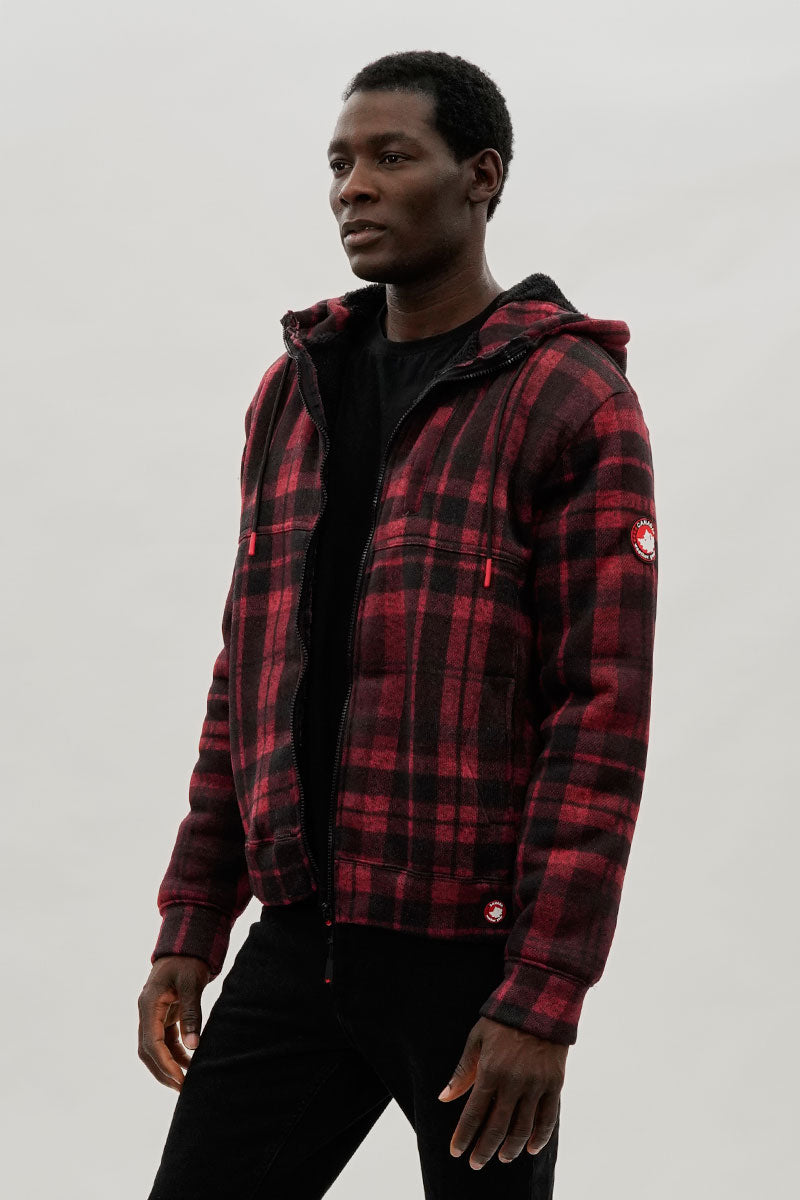 Canada Weather Gear Hooded Sherpa Lined Lightweight Jacket - Red