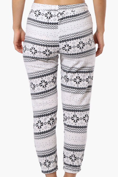 Canada Weather Gear Festive Pattern Fleece Pajama Bottoms - White - Womens Pajamas - Canada Weather Gear