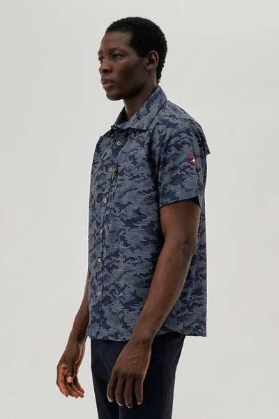 Canada Weather Gear Digi Camo Print Button Up Casual Shirt - Navy - Mens Casual Shirts - International Clothiers