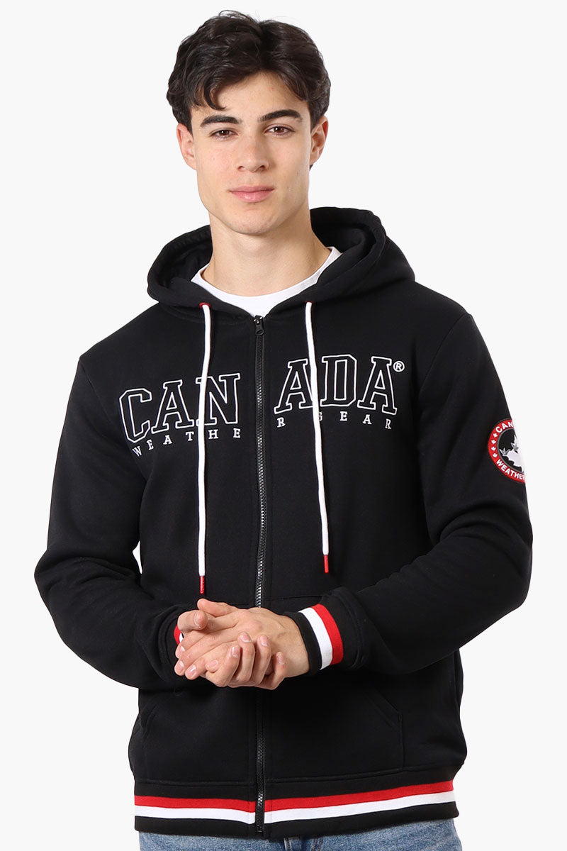 Canada Weather Gear Chest Logo Zip Up Hoodie - Black - Mens Hoodies & Sweatshirts - Canada Weather Gear