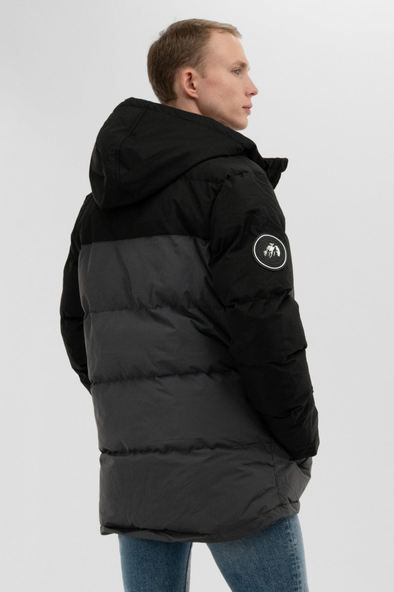 Colour Block Bomber Jacket - Grey