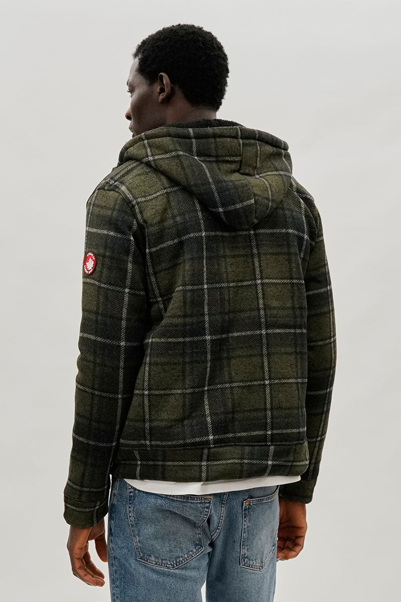 Canada Weather Gear Hooded Sherpa Lined Lightweight Jacket - Olive