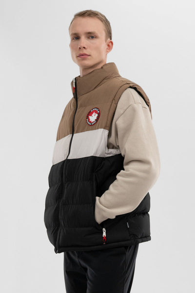 Canada Weather Gear Colour Block Puffer Vest - Taupe