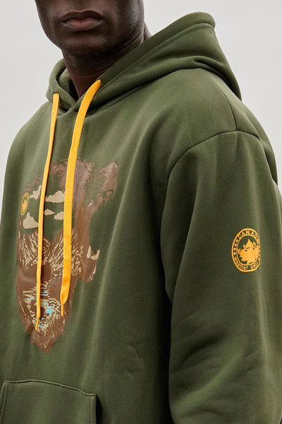 Canada Weather Gear Bear Print Hoodie - Olive