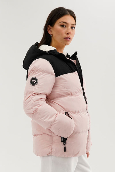 Super Triple Goose Colour Block Bomber Jacket - Pink - Womens Bomber Jackets - Canada Weather Gear