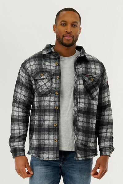 Canada Weather Gear Plaid Lightweight Jacket - Grey - Mens Lightweight Jackets - Canada Weather Gear