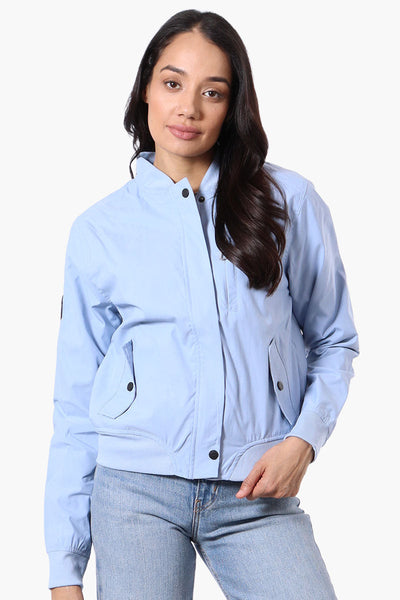 Canada Weather Gear Basic Zip Up Bomber Lightweight Jacket - Blue - Womens Lightweight Jackets - Canada Weather Gear