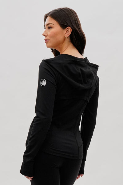 Canada Weather Gear Hooded Yoga Lightweight Jacket - Black - Womens Lightweight Jackets - Canada Weather Gear