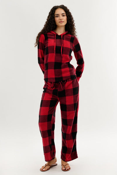 Canada Weather Gear Plaid Wide Leg Pajama Pants - Red - Womens Pajamas - Canada Weather Gear