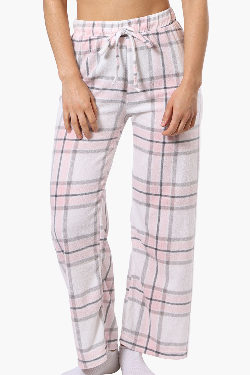 Canada Weather Gear Plaid Wide Leg Pajama Bottoms - White - Womens Pajamas - Canada Weather Gear