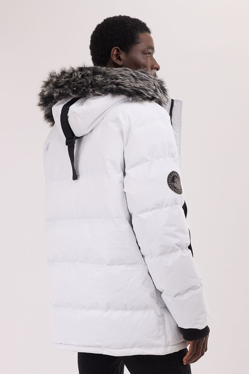 Canada Weather Gear Faux Fur Trim Puffer Parka Jacket - White
