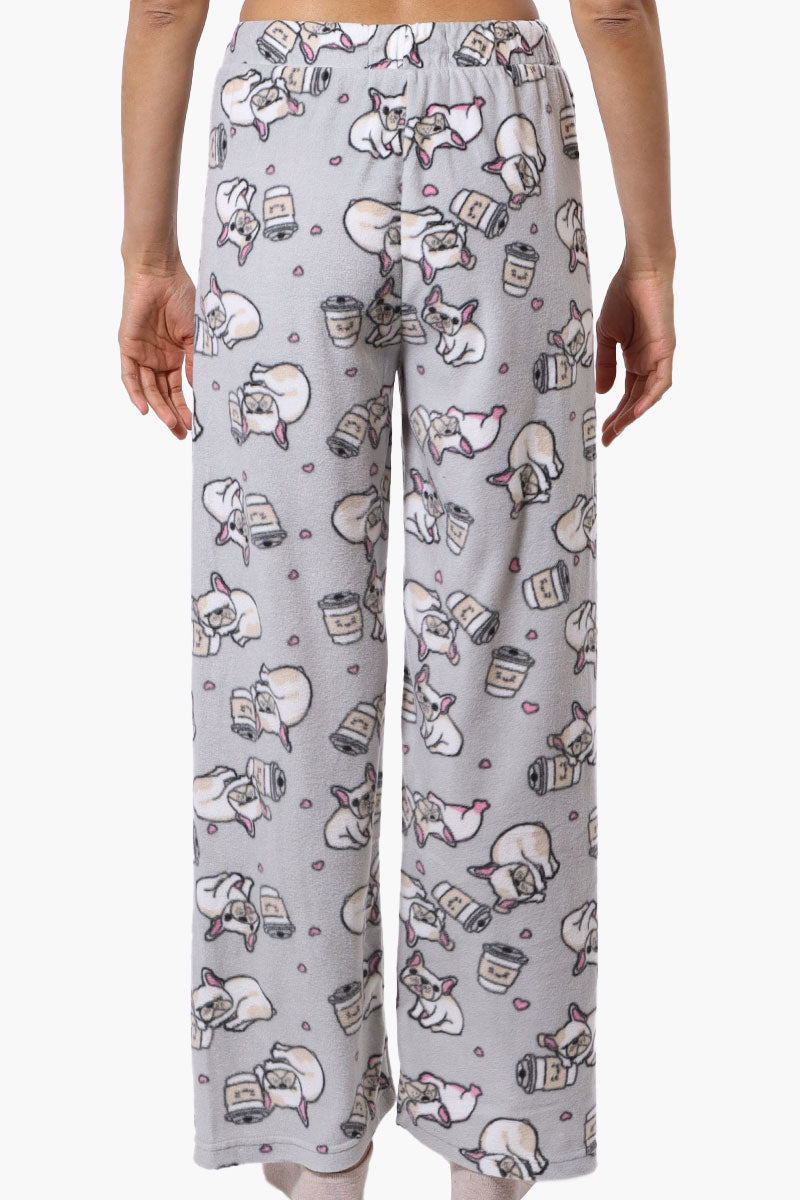 Canada Weather Gear Dog Pattern Wide Leg Pajama Pants - Grey - Womens Pajamas - Canada Weather Gear