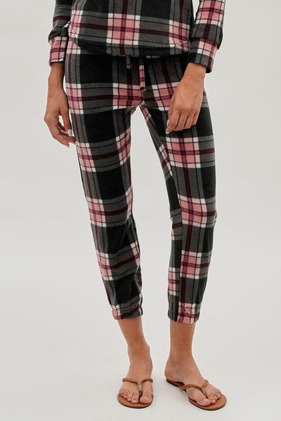 Canada Weather Gear Plaid Jogger Pajama Pants - Black - Womens Pajamas - Fairweather
