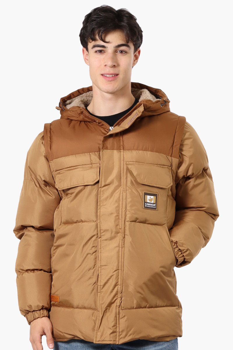 Canada Work Gear Zip Off Sleeve Parka Jacket - Brown - Mens Parka Jackets - Canada Weather Gear