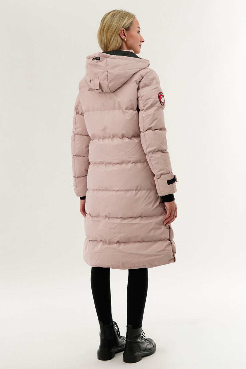 Canada Weather Gear Quilted Maxi Parka Jacket - Pink - Womens Parka Jackets - Canada Weather Gear