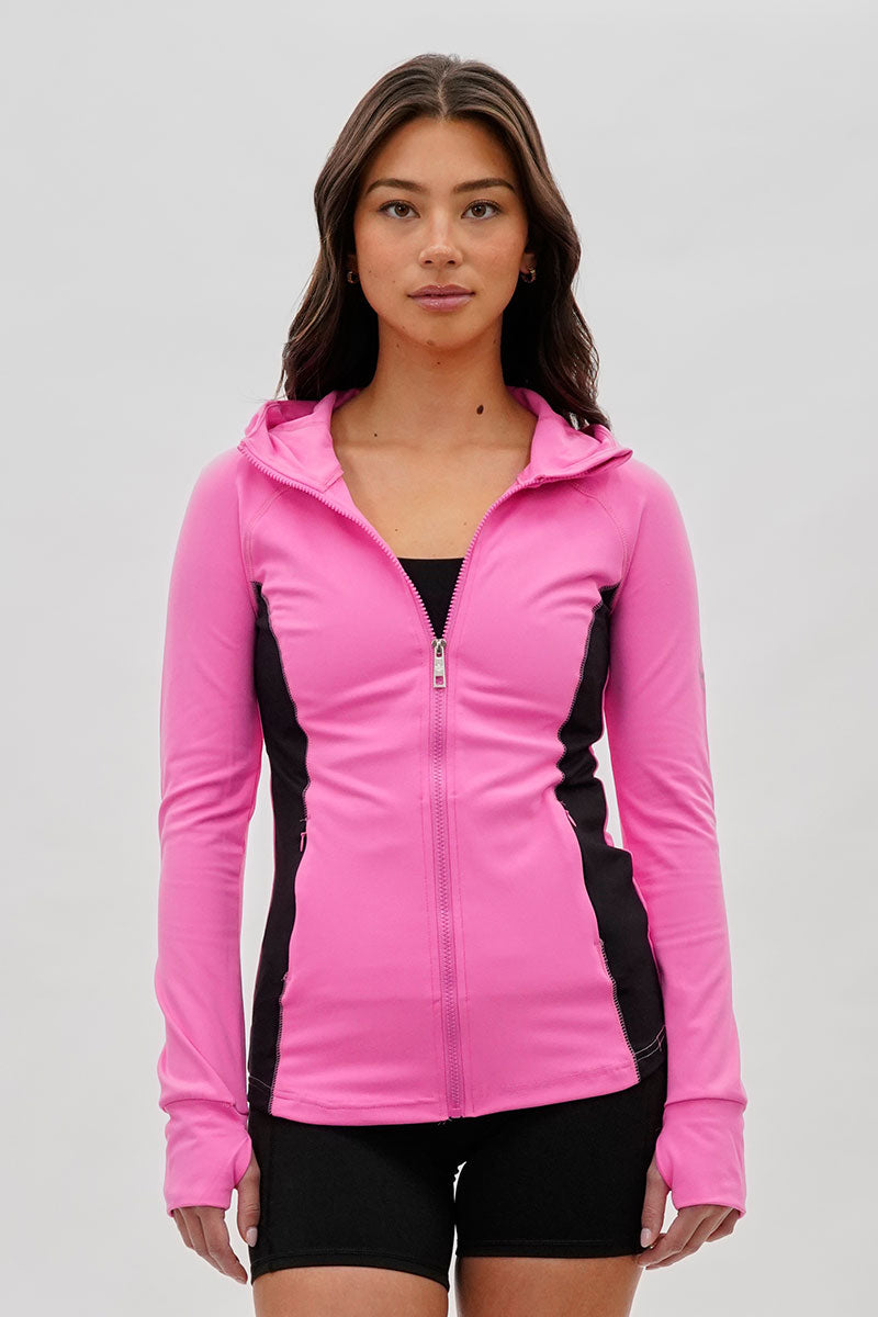 Canada Weather Gear Zip Up Yoga Lightweight Jacket - Pink - Womens Lightweight Jackets - Canada Weather Gear