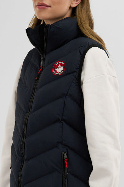 Canada Weather Gear Chevron Bubble Vest - Navy - Womens Vests - Canada Weather Gear