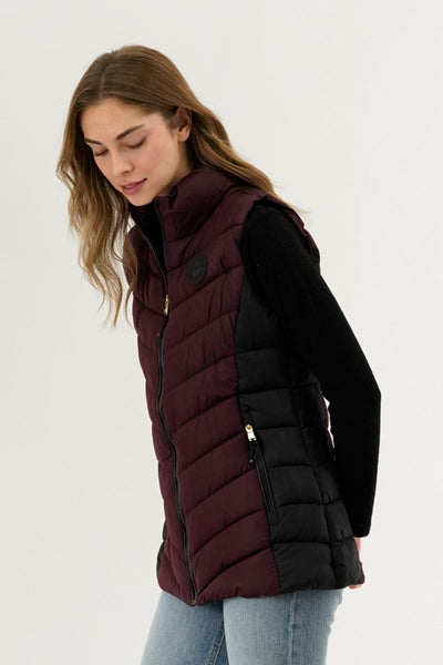 Canada Weather Gear Chevron Quilted Vest - Burgundy
