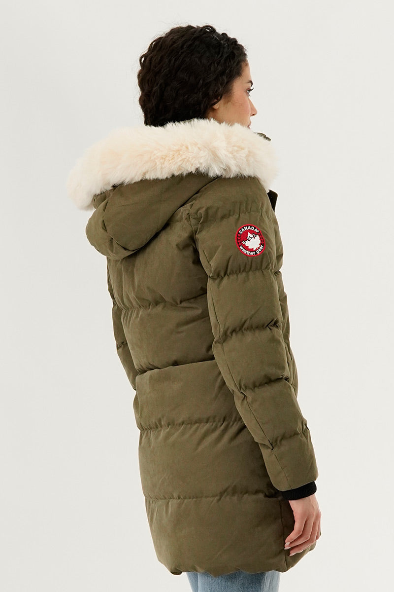 Canada Weather Gear Hip Length Parka Jacket - Green - Womens Parka Jackets - Canada Weather Gear
