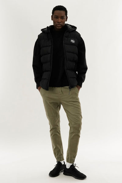 Super Triple Goose Colour Block Hooded Vest - Black - Mens Vests - Canada Weather Gear