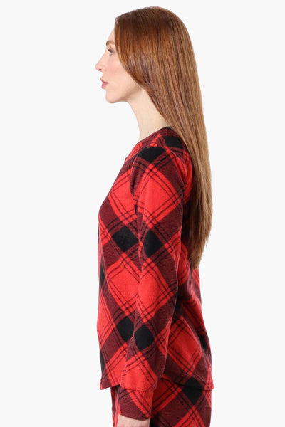 Canada Weather Gear Plaid Crewneck Pajama Top - Red