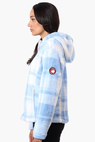 Canada Weather Gear Plush Plaid Hooded Lightweight Jacket - Blue - Womens Lightweight Jackets - Canada Weather Gear