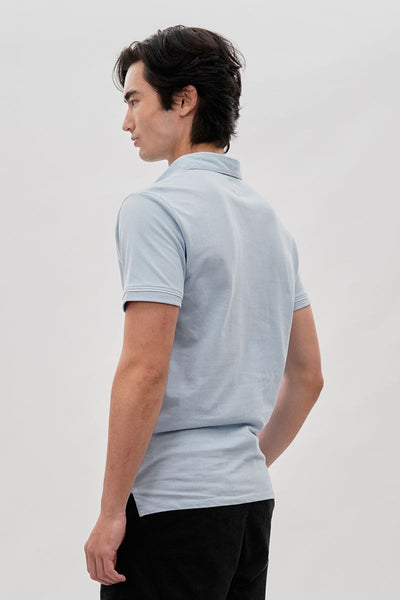 Canada Weather Gear Travel Collection Piping Detail Polo Shirt - Blue - Mens Polo Shirts - Canada Weather Gear