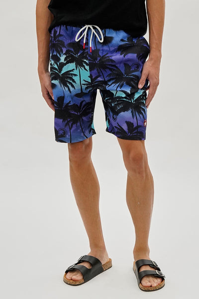 Canada Weather Gear Palm Tree Print Swim Shorts - Blue - Mens Shorts & Capris - Canada Weather Gear