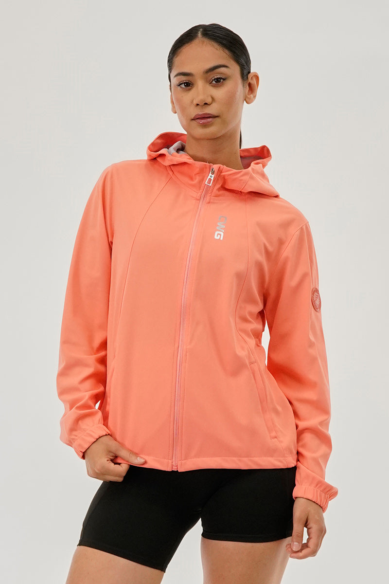 Canada Weather Gear Hooded Zip Up Lightweight Jacket - Coral - Womens Lightweight Jackets - Canada Weather Gear