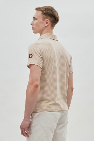 Canada Weather Gear Striped Polo Shirt - Beige