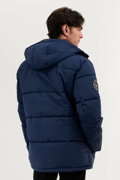 Canada Weather Gear Quilted Puffer Parka Jacket - Navy - Mens Parka Jackets - Canada Weather Gear