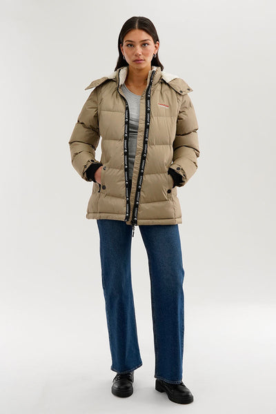 Canada Weather Gear Zip Off Sleeve Parka Jacket - Beige - Womens Parka Jackets - Canada Weather Gear