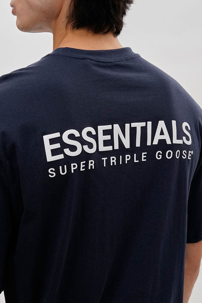 Essentials Super Triple Goose Logo Print Tee - Navy - Mens Tees & Tank Tops - Canada Weather Gear