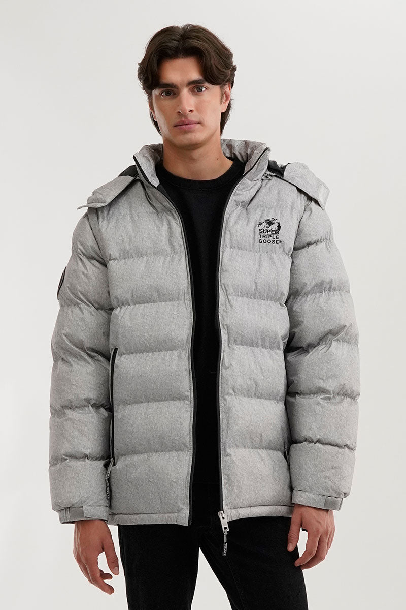 Super Triple Goose Zip Off Sleeve Bomber Jacket - Grey